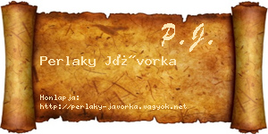 Perlaky Jávorka névjegykártya